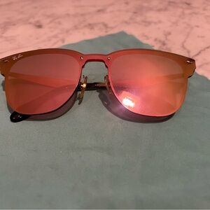 Ray-Ban Blaze Clubmaster Gold and Pink Sunglasses